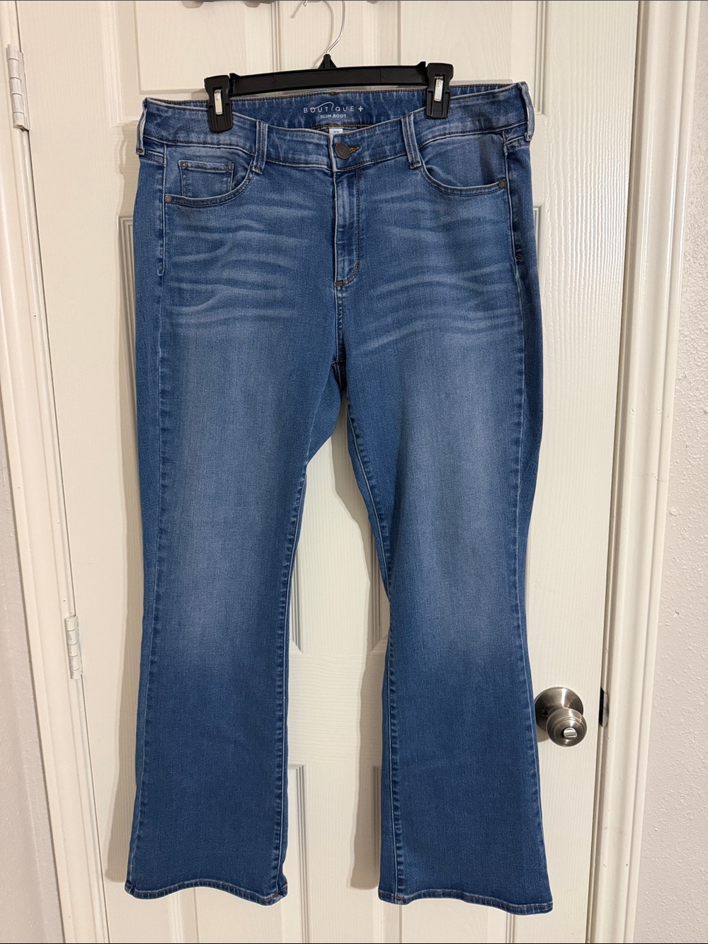 White House Black Market Mid-Rise Blue Flare Jeans